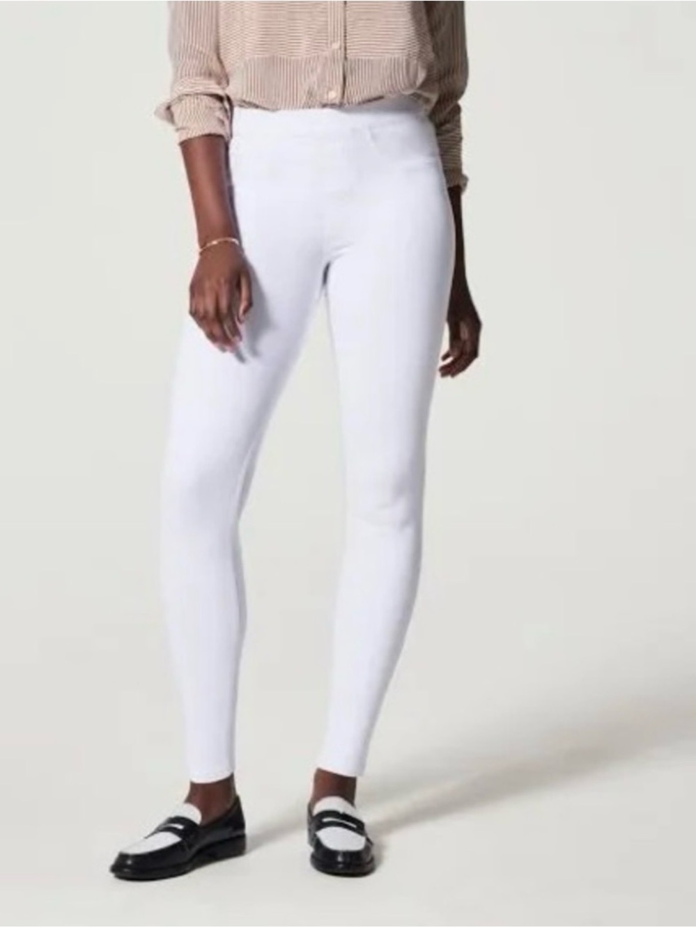 SPANX White High-Waist Skinny Ponte Leggings